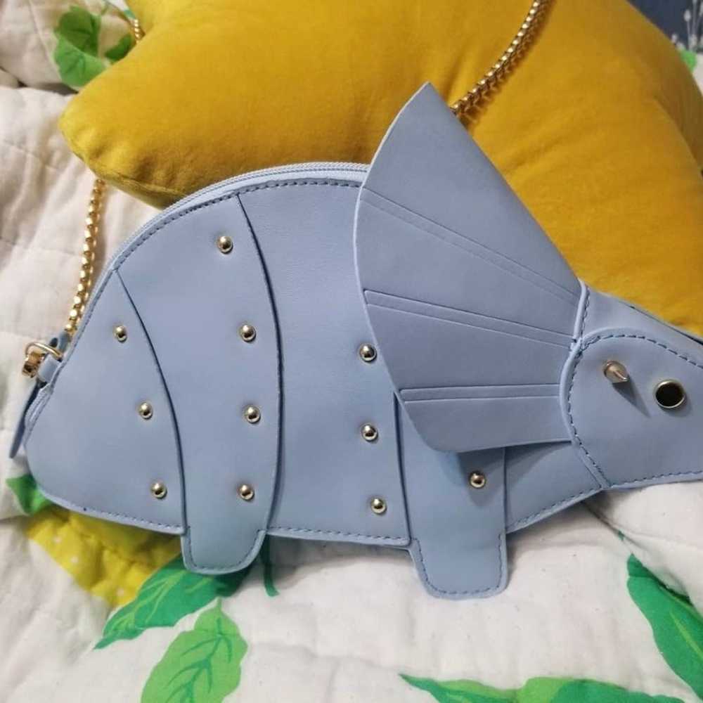 BLUE TRICERATOPS DINOSAUR NOVELTY HANDBAG CROSSBO… - image 3