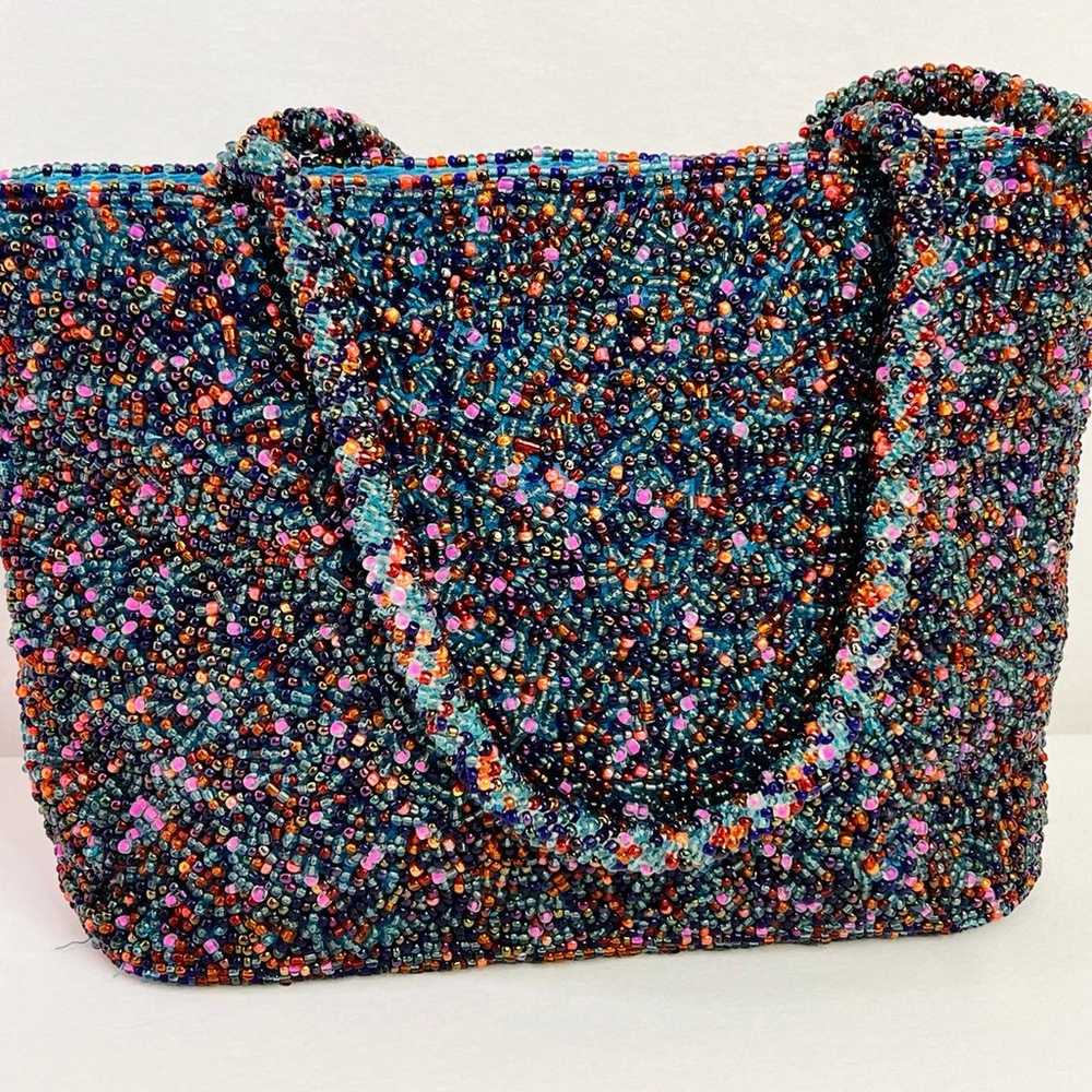 Vintage 1990’s Glass Fully Beaded Tote Purse - image 4