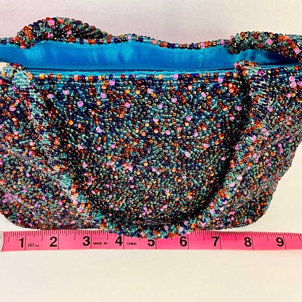 Vintage 1990’s Glass Fully Beaded Tote Purse - image 5