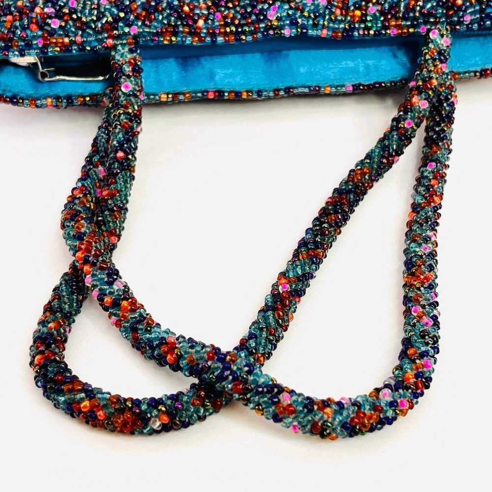 Vintage 1990’s Glass Fully Beaded Tote Purse - image 7