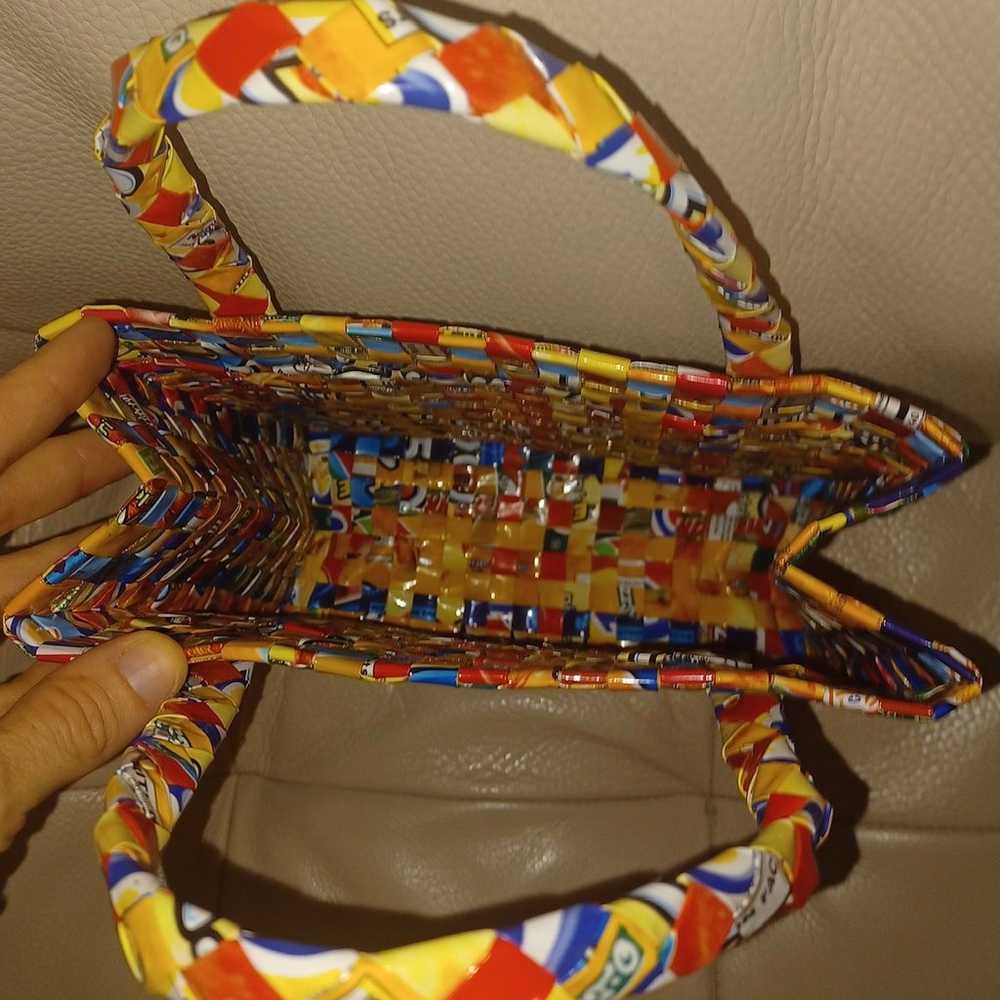 NWOT HANDMADE RECYCLED MULTICOLOR TOTE BAG- VINTA… - image 7