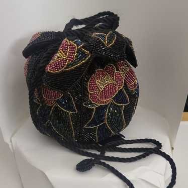 Beaded velvet Poof bag - image 1