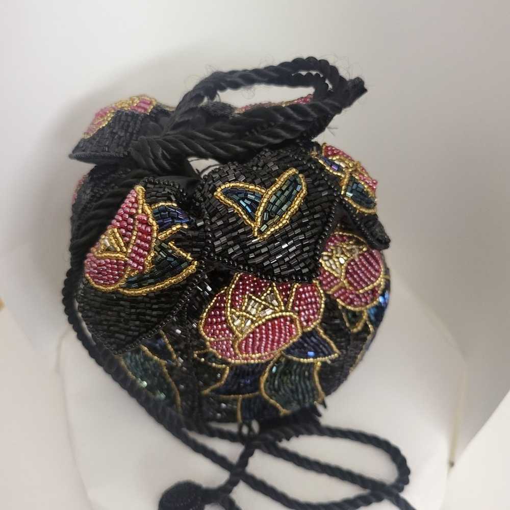 Beaded velvet Poof bag - image 3