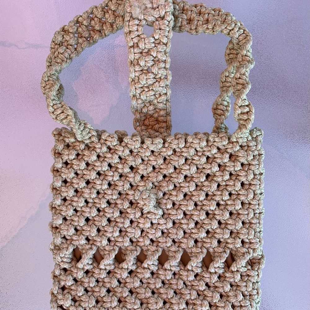 Beige Macramé Purse - image 5