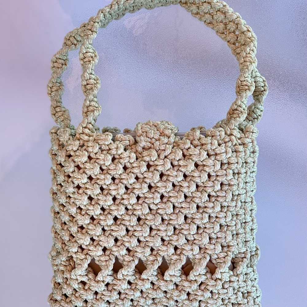 Beige Macramé Purse - image 6