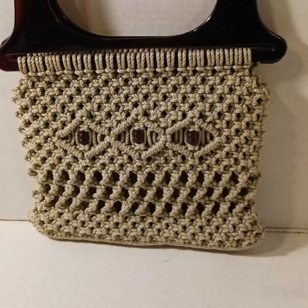 70s macrame handbag - image 1