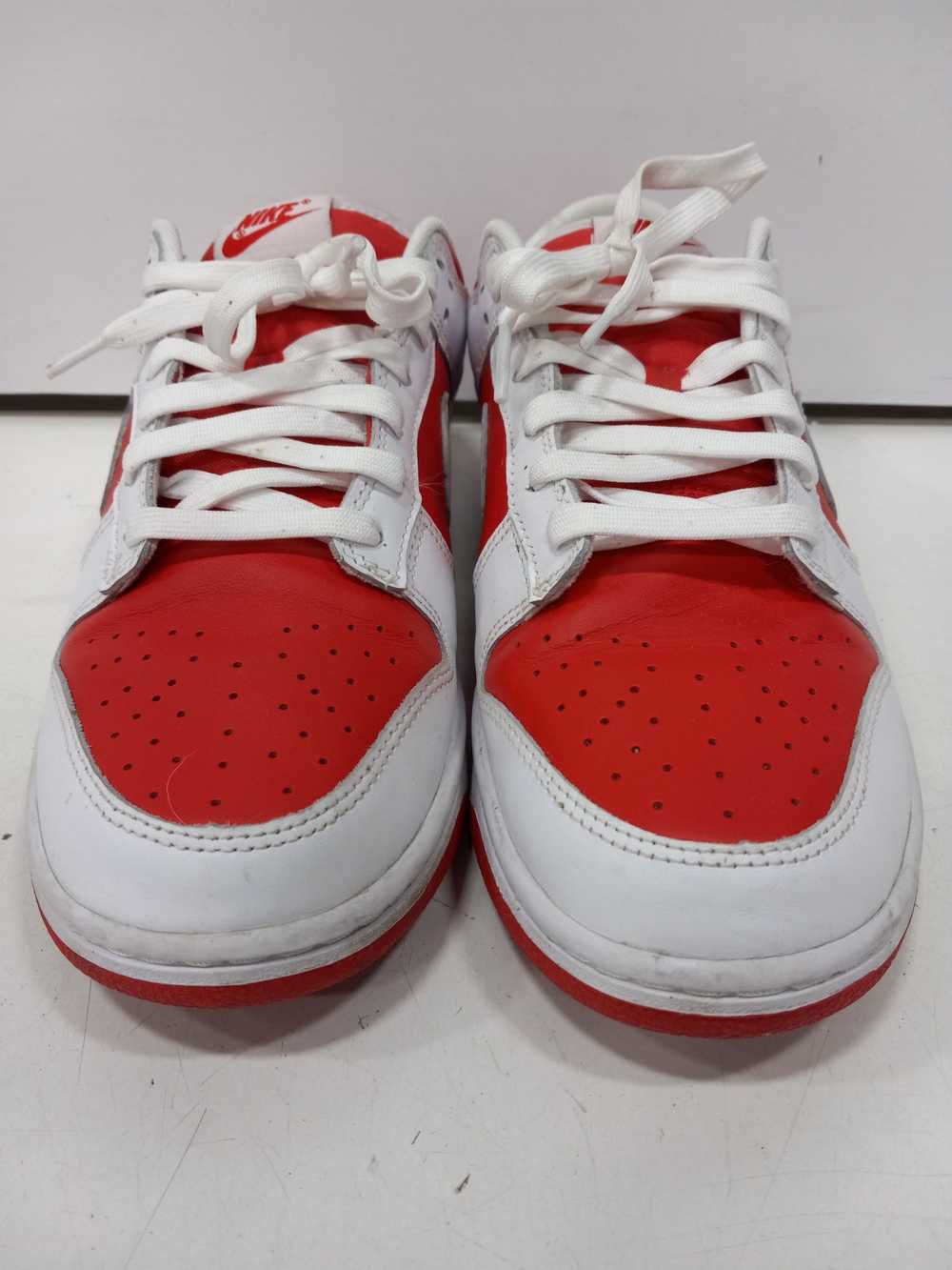 Men's Red & White Nike SB Dunk Shoes - image 1