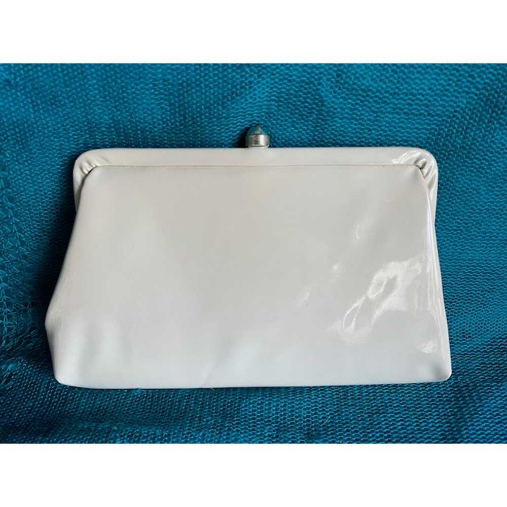 purse clutch handbage vinyl taupe - image 3