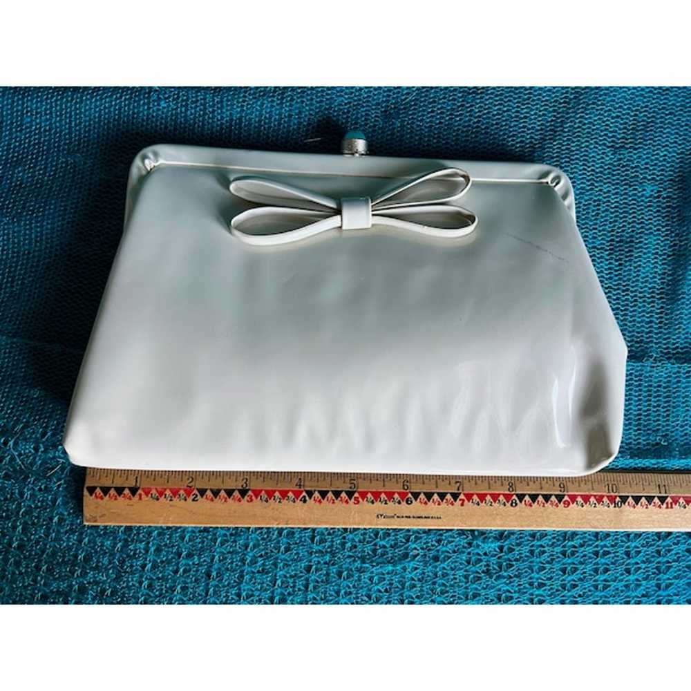 purse clutch handbage vinyl taupe - image 4