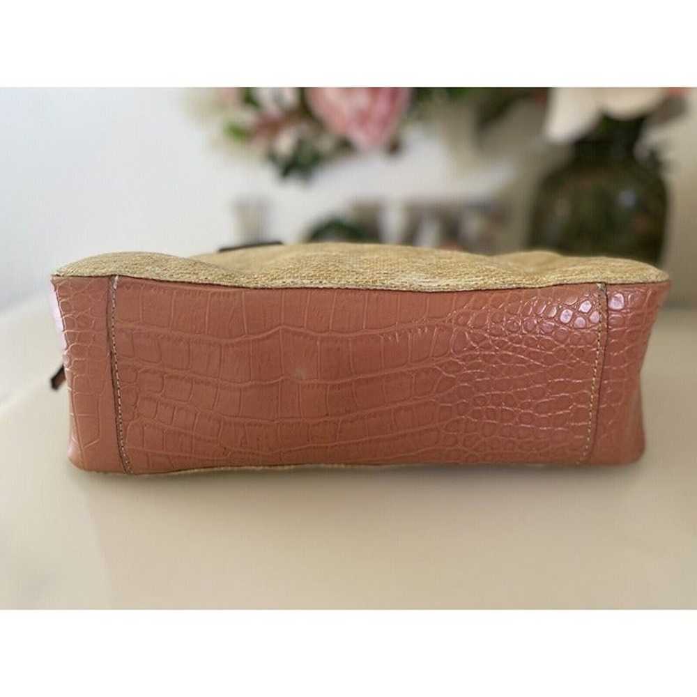 Vintage Tommy Hilfiger Tan Pink Bagette Handbag P… - image 10