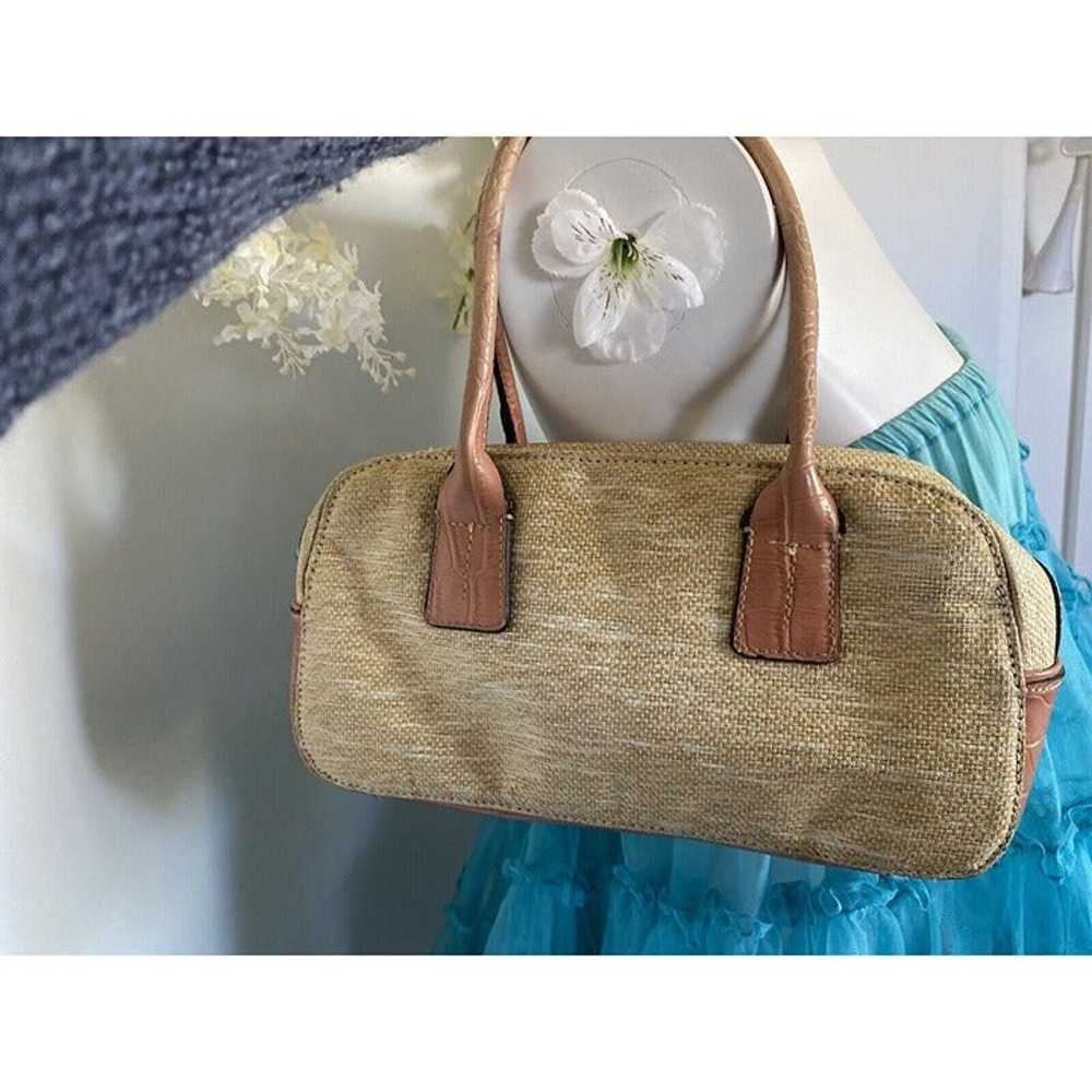 Vintage Tommy Hilfiger Tan Pink Bagette Handbag P… - image 9