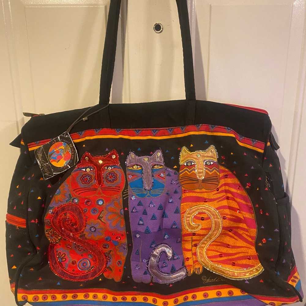 Vintage Laurel Burch Tote Bag Purse - image 1