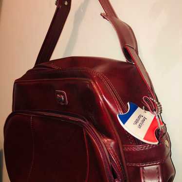 Vintage American Tourister Umber Leather Carry on… - image 1