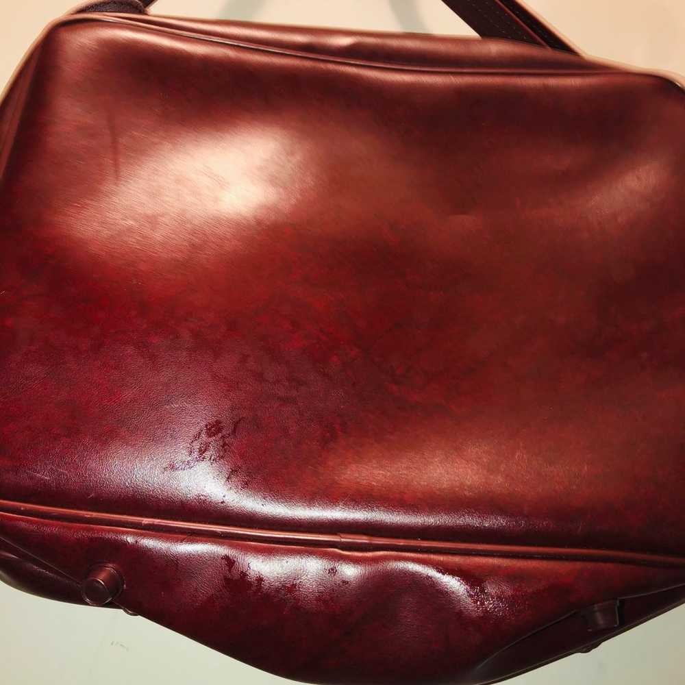 Vintage American Tourister Umber Leather Carry on… - image 3