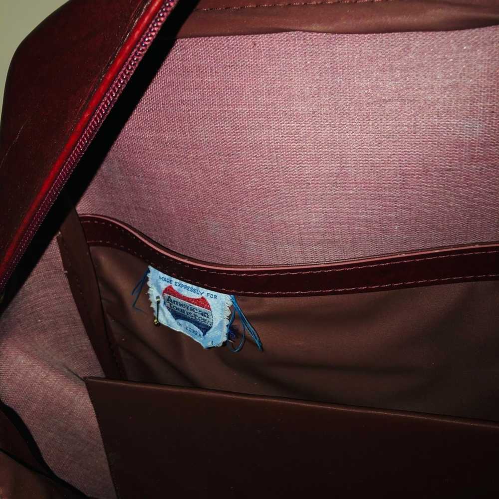 Vintage American Tourister Umber Leather Carry on… - image 7