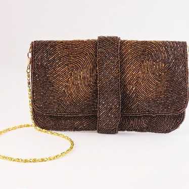 Women Vintage Copper Bead Evening Clutch