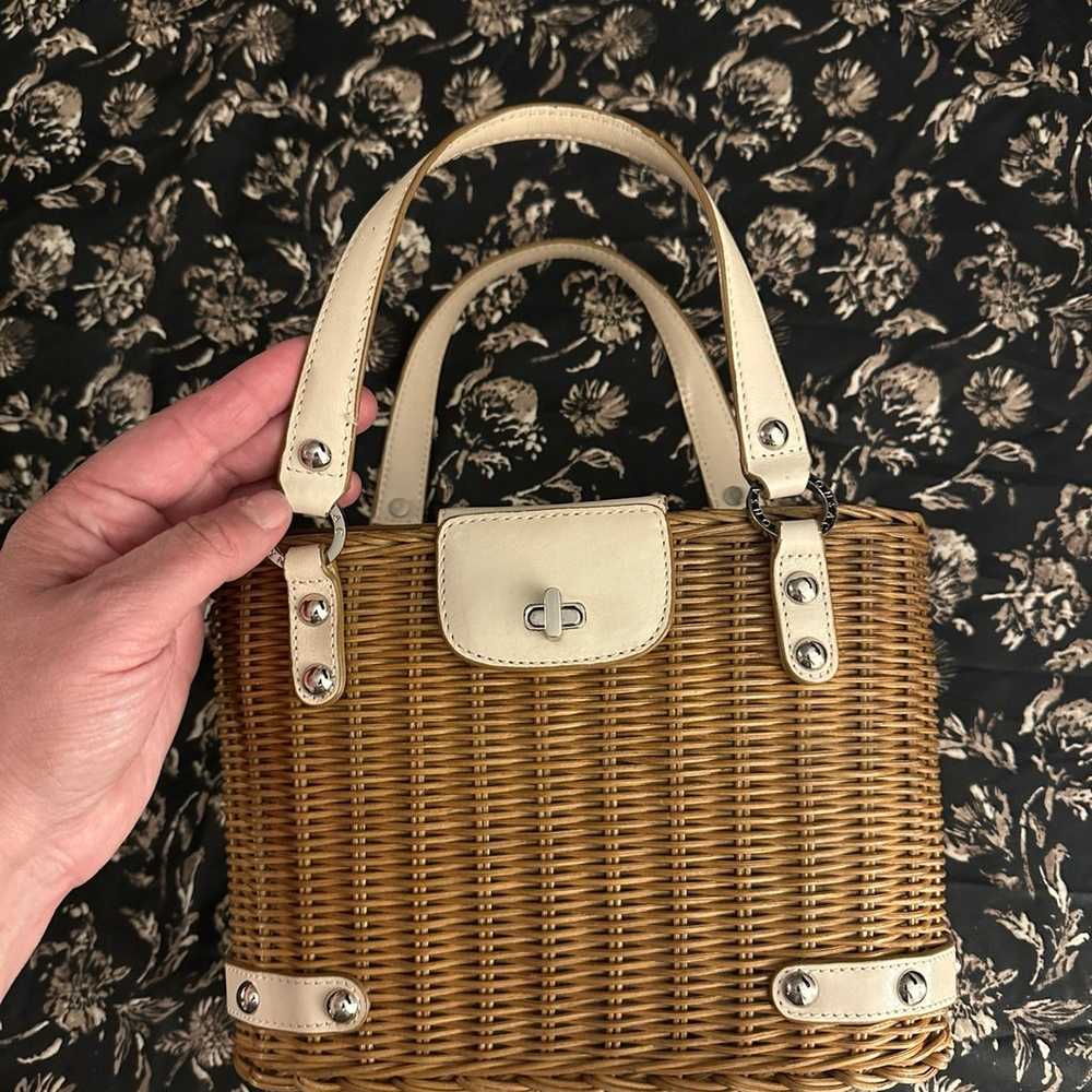 Authentic  vintage MONSAC straw & leather bag - image 5