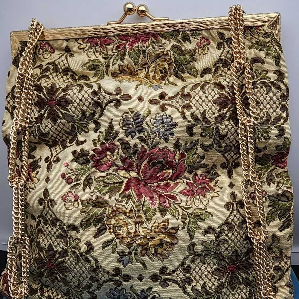 Vintage Walborg Floral Embroidered Tapestry Frame… - image 1