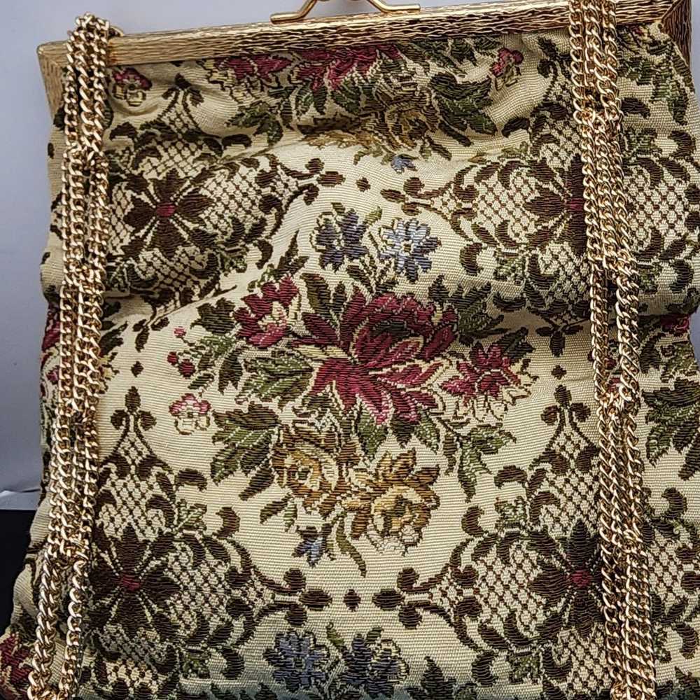 Vintage Walborg Floral Embroidered Tapestry Frame… - image 2