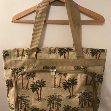 Maggie B Tropical outlets Tapestry Handbag NWT Palm Trees Pineapples