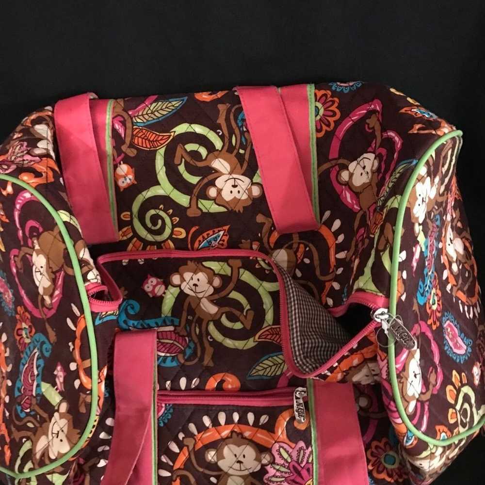 N Gill Quilted Large Carry on Paisley Bag W/Pink … - image 10