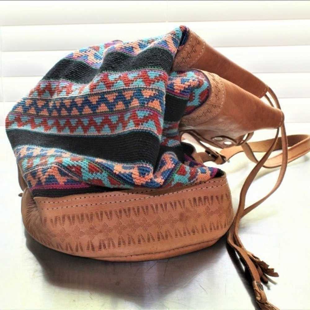 #9795 / Vintage / BOHO / Hobo Hippie / Tooled Lea… - image 5