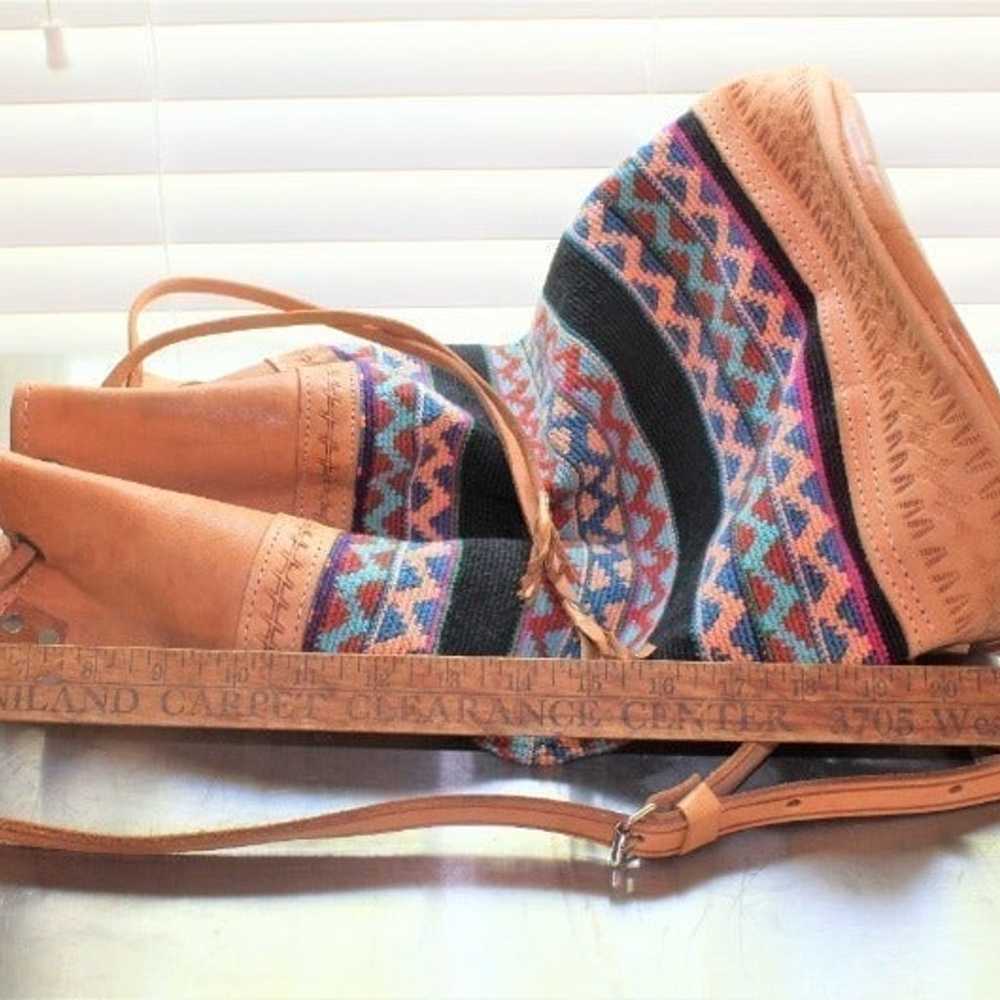 #9795 / Vintage / BOHO / Hobo Hippie / Tooled Lea… - image 7