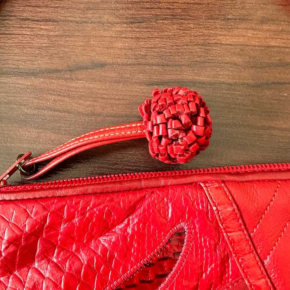 Gorgeous Vintage Sharif red snake skin leather pu… - image 5