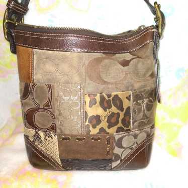 Authentic brown vintage patchwork Coach