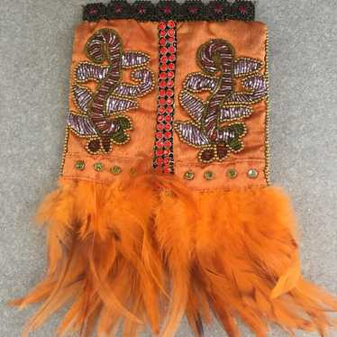 Vintage Orange Rhinestone  Bag - image 1