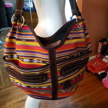 Tikal Canvas Multicolored Shoulder Boho Purse. BN… - image 1