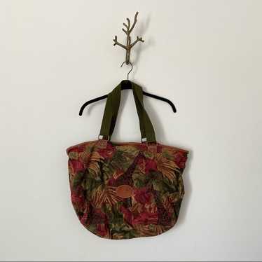 Vintage Liz Claiborne Safari Giraffe Print Duffle… - image 1