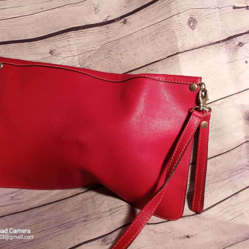 Borse in Pelle Red Leather Clutch - image 2