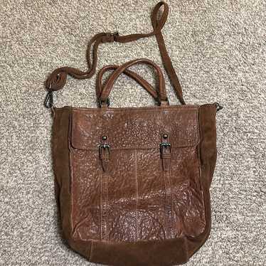 Vintage Innue Italian Leather Tote Bag Shoulder C… - image 1