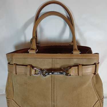 COACH VINTAGE TAN SUEDE LEATHER SATCHEL