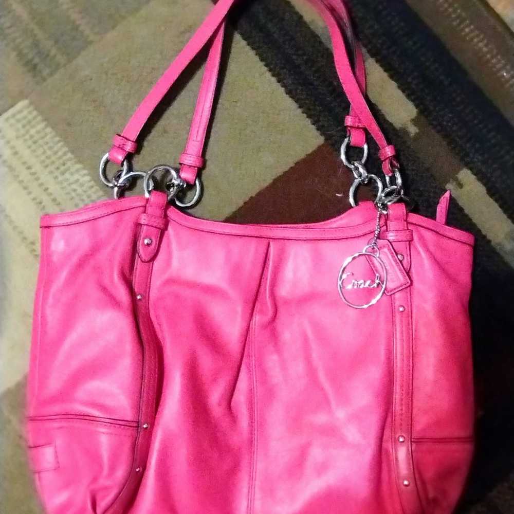 NWOT Vintage Coach leather rose pink alexandra sh… - image 1