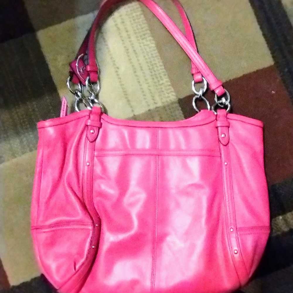 NWOT Vintage Coach leather rose pink alexandra sh… - image 7