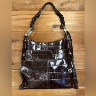 Brighton Vintage Endora Brown Leather Shoulder Bag - image 1