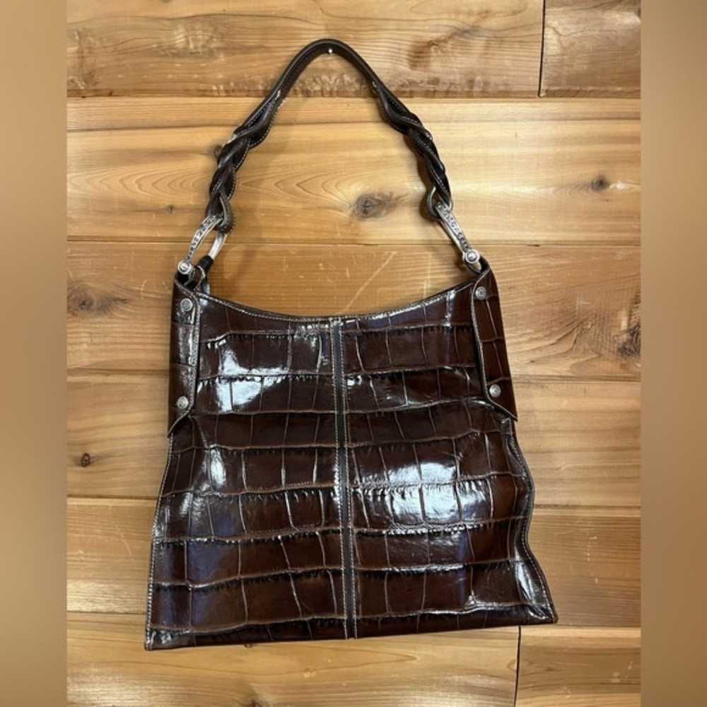 Brighton Vintage Endora Brown Leather Shoulder Bag - image 2