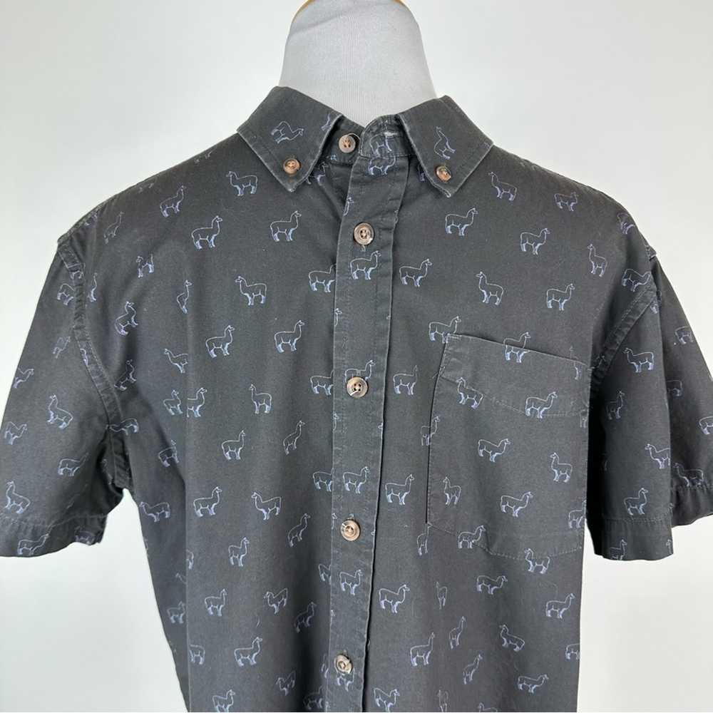 Prana Llama Print Button Down Shirt Size Small - image 2