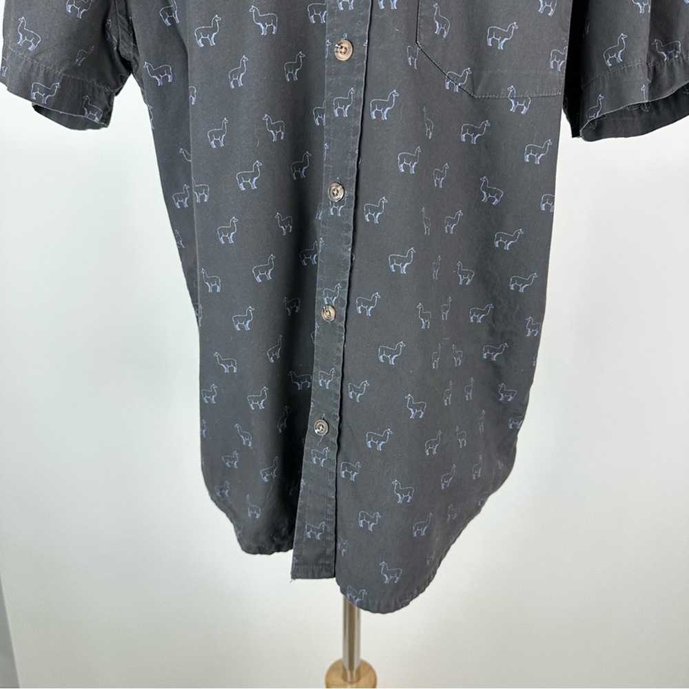 Prana Llama Print Button Down Shirt Size Small - image 3