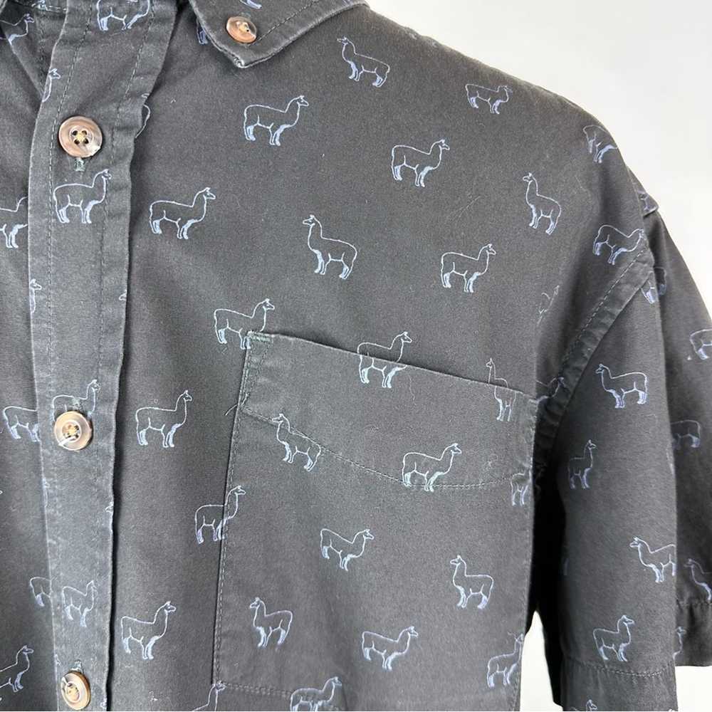 Prana Llama Print Button Down Shirt Size Small - image 4