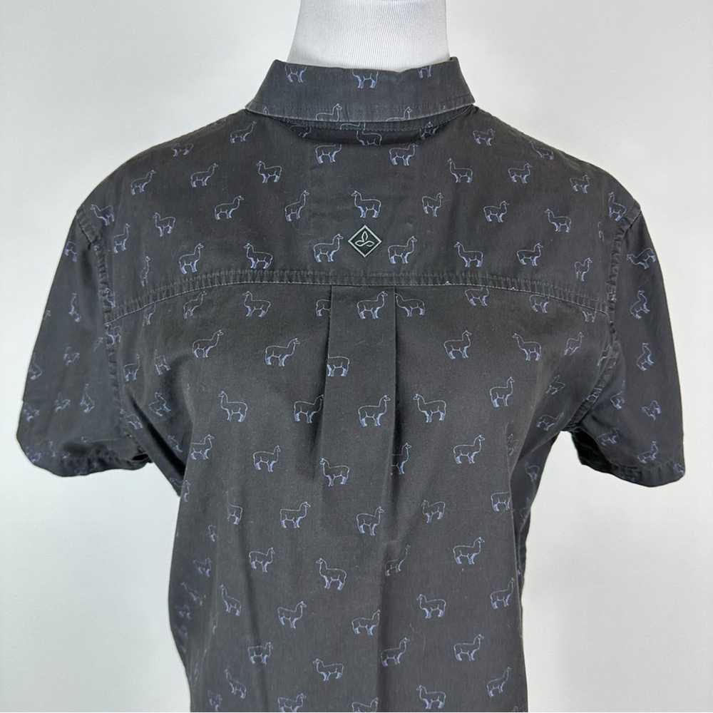 Prana Llama Print Button Down Shirt Size Small - image 6