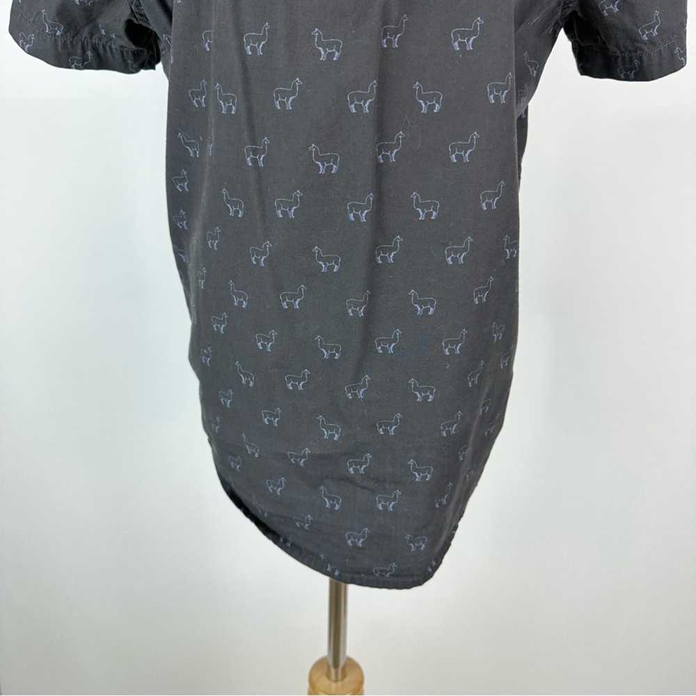 Prana Llama Print Button Down Shirt Size Small - image 7