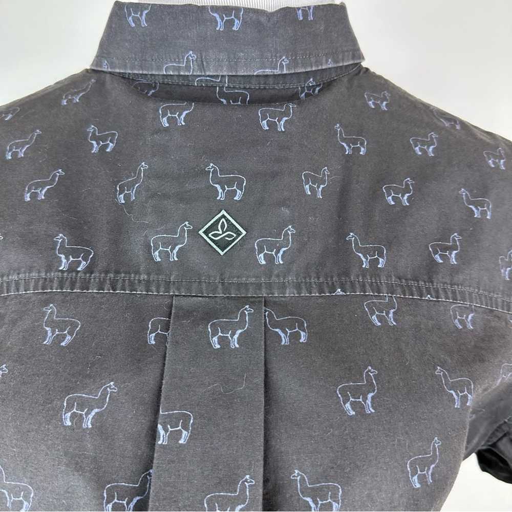 Prana Llama Print Button Down Shirt Size Small - image 8