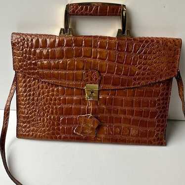 VTG Unisex  Embossed Crocodile 100% Genuine Leath… - image 1