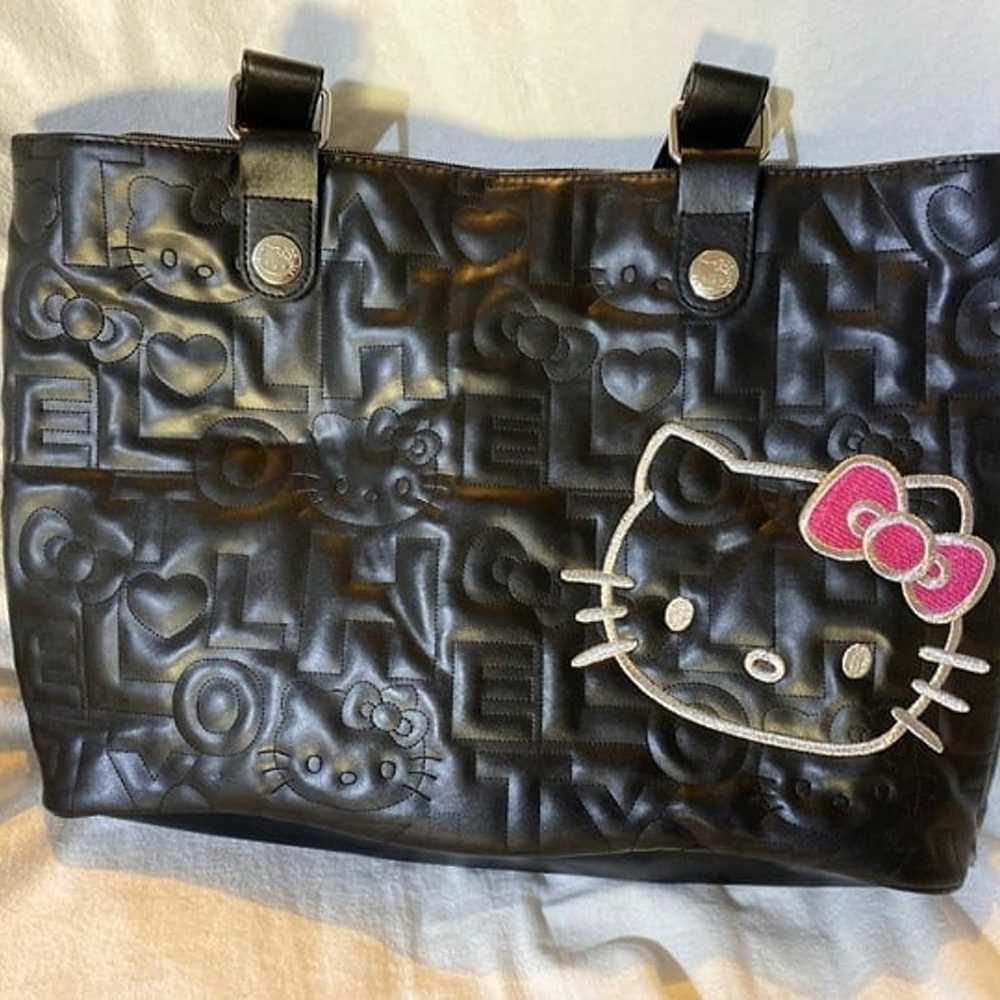 Vintage Hello Kitty Embossed purse (Black) - image 7