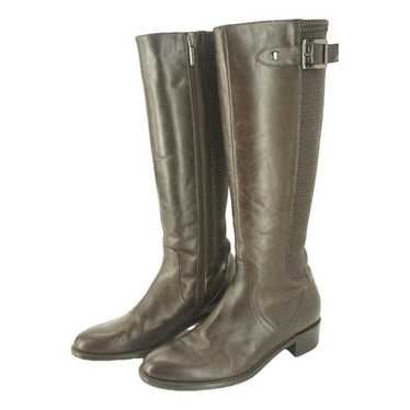 Aquatalia Leather biker boots