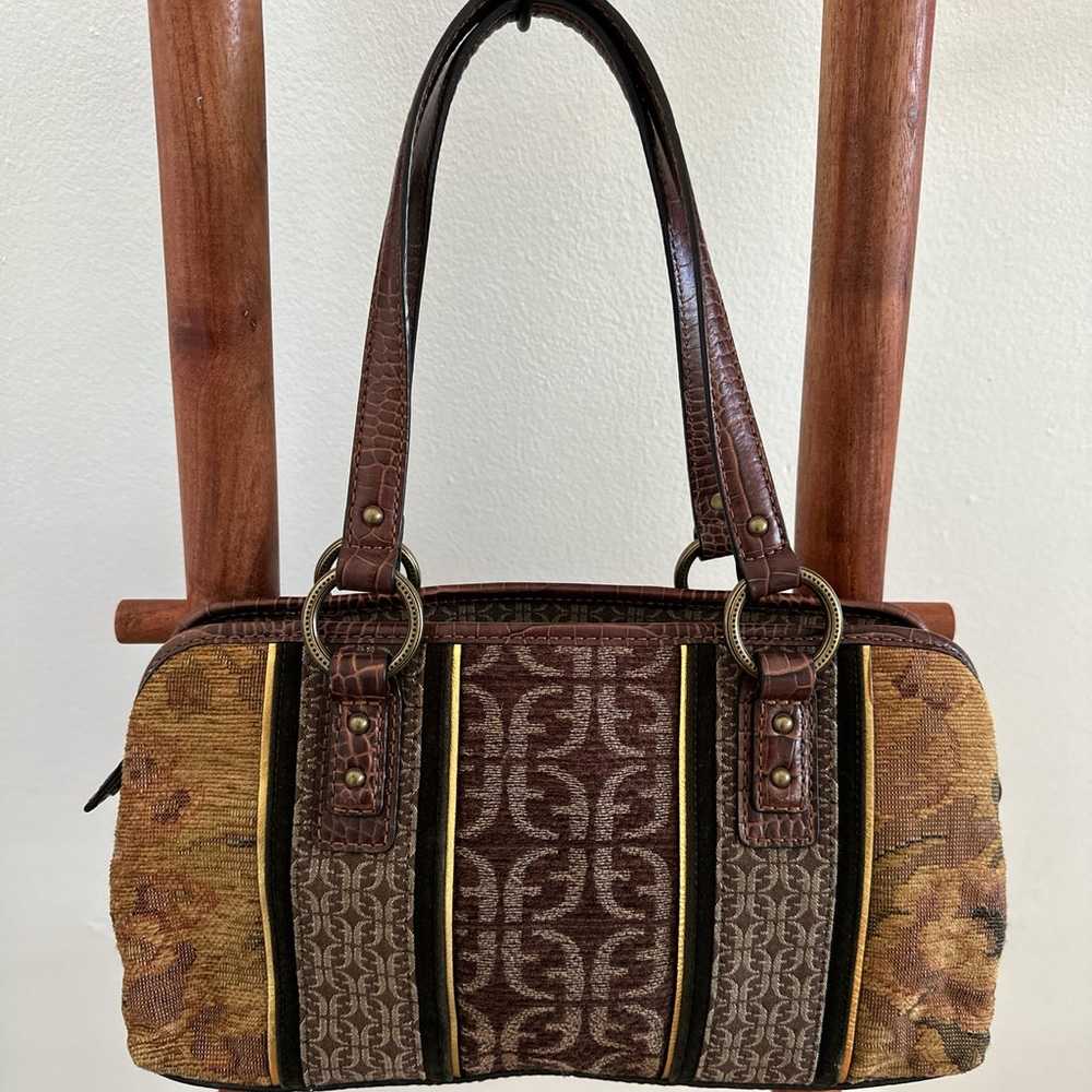 NWOT vintage Fossil patchwork embroidered bag - image 2