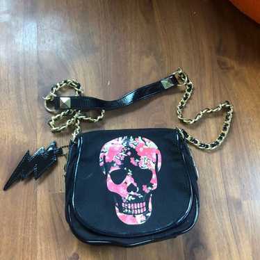 Skull outlet goth clutch purse brass knuckle bling bag vintage punk